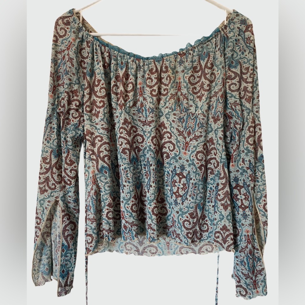 Y2K off the shoulder boho top